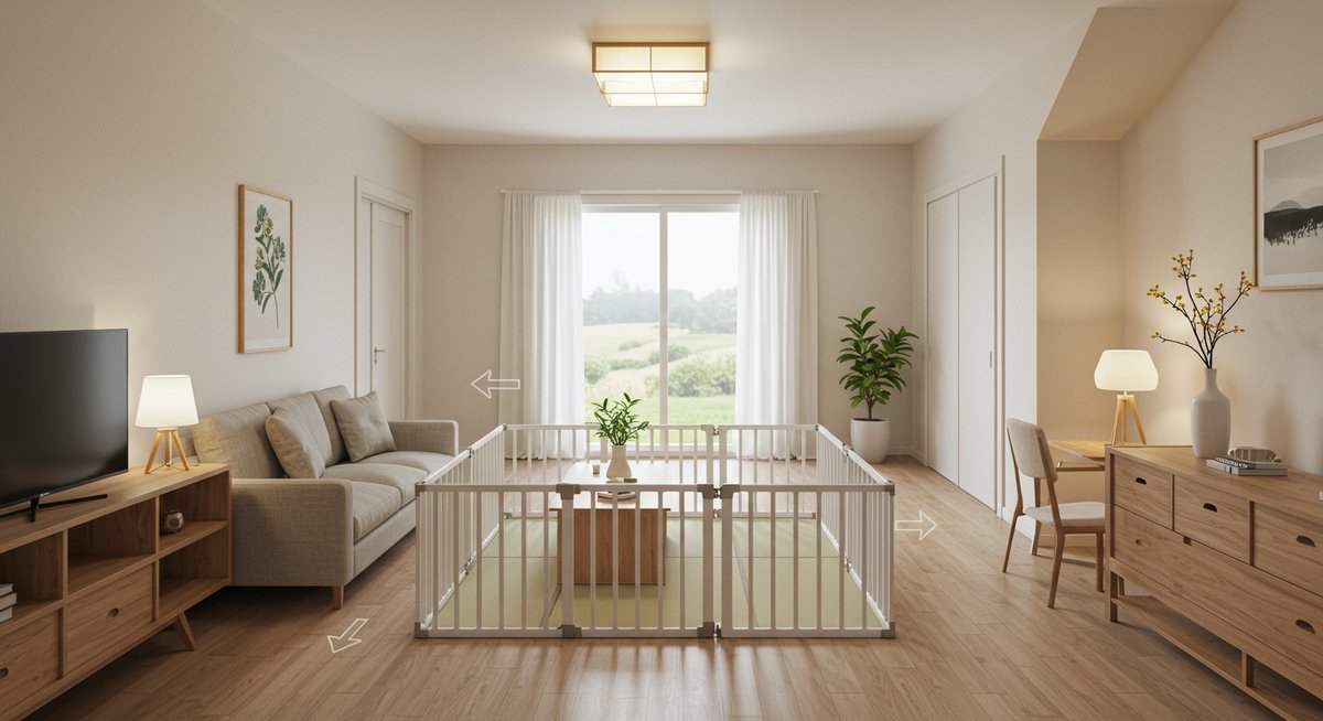 ベビーサークル リビング 狭い