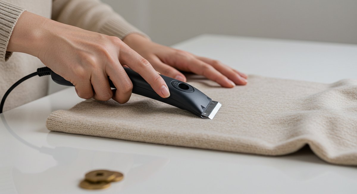 毛玉だらけの服 着てる人