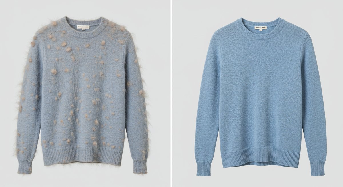 毛玉だらけの服 着てる人